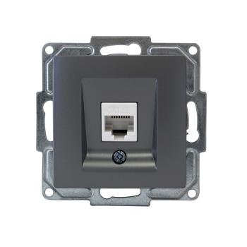 Gunsan Visage Datenbuchse 1-fach CAT5e Internet Netzwerk Dunkelsilber 57130